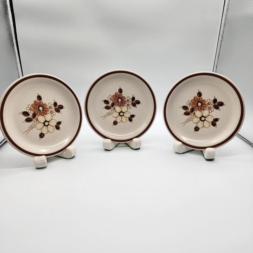 Replacement Set Of 3 Woodhaven Collection Pleasant Grove Floral Dessert Plate
